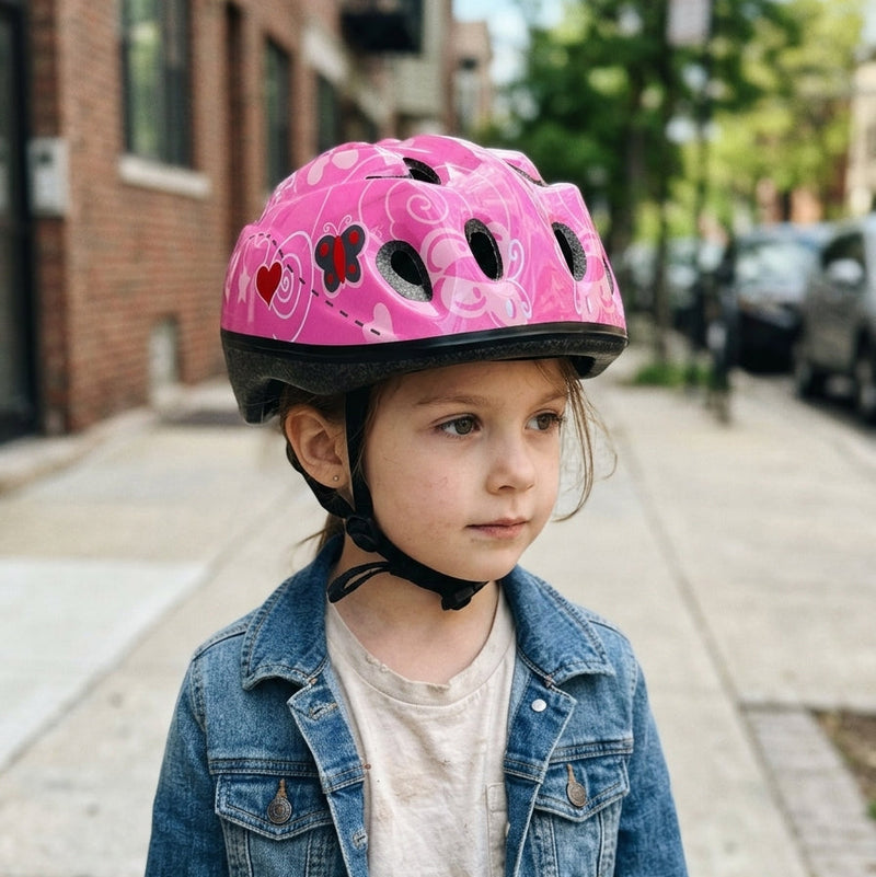 Chanty Kinderhelm – Roze met vlinders